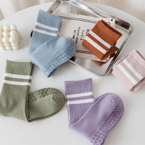 3 Pairs Non Slip Pilates Socks Yoga Socks with Grips for Pure Barre Ballet Dance