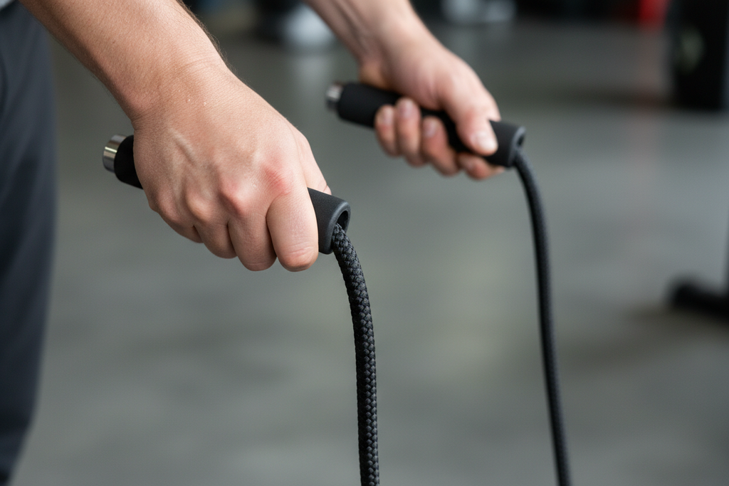 Photorealistic hands holding jump rope