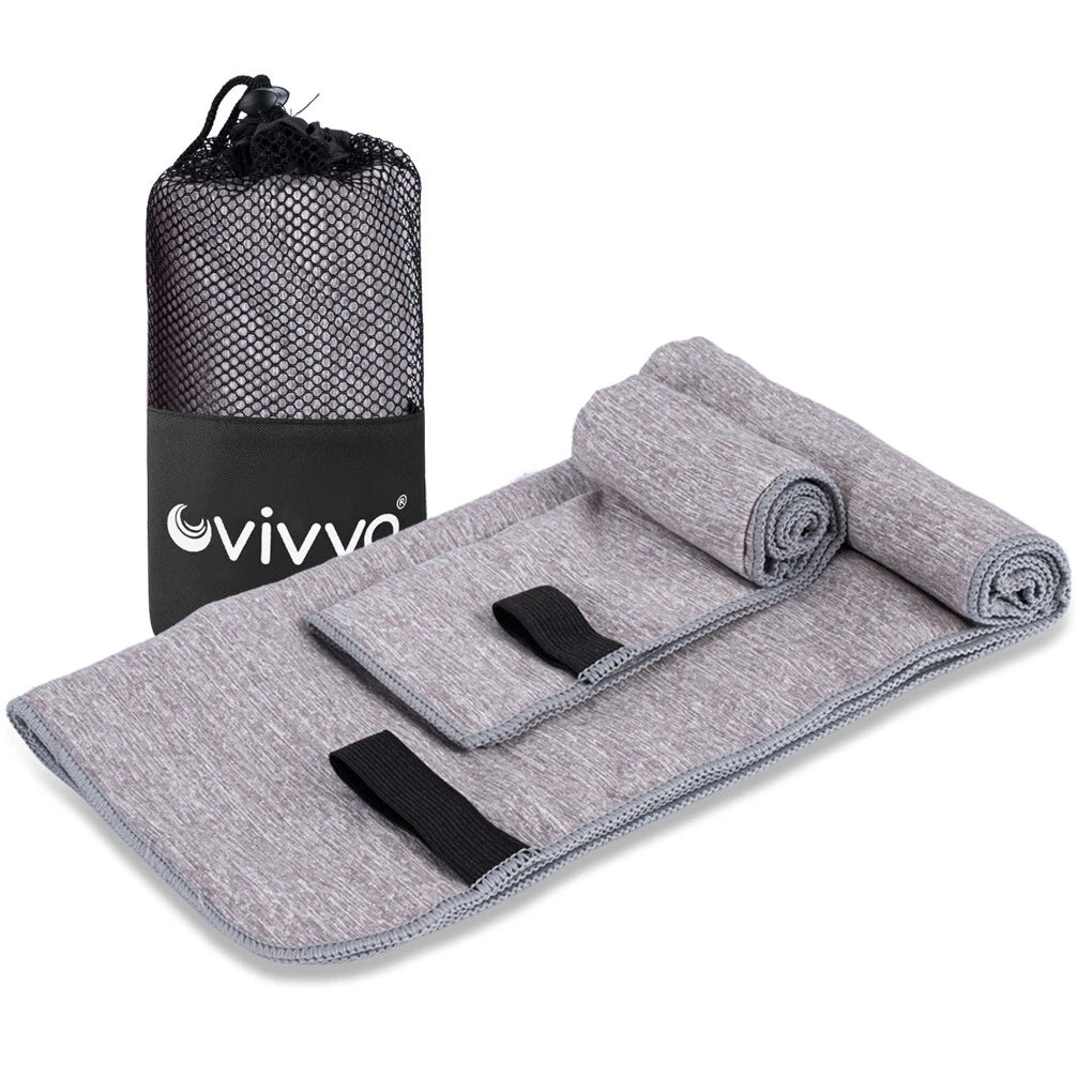 Vivva Multi-Purpose Microfibre Towel Gym Towel With Zip Pocket Storage 40cmX90cm