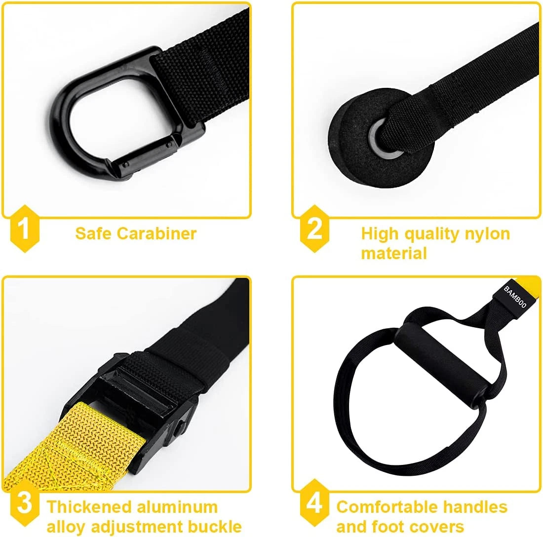 Suspension Trainer Kit, Sling Training with Door Anchor,Adjustable Multifunction