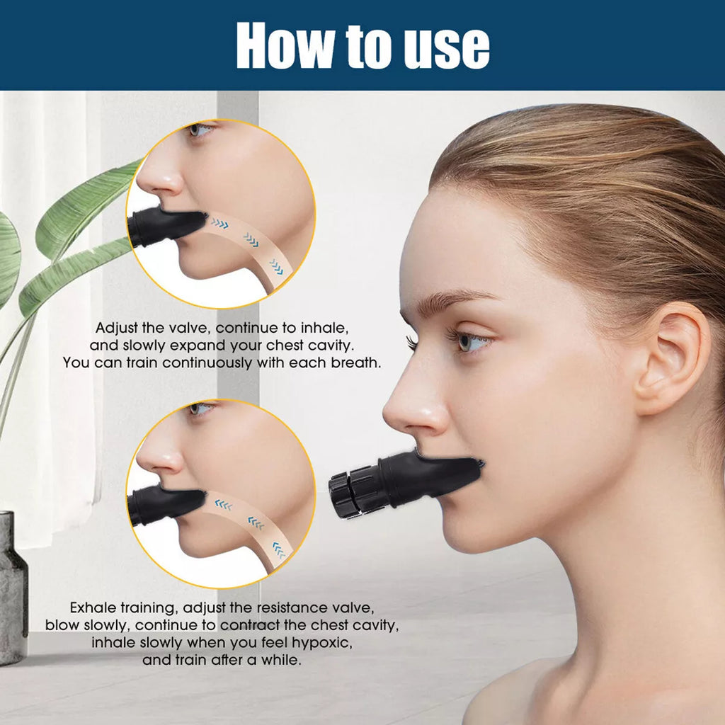 Breathing Trainer Breath Booster Strength Lung Fitness Exerciser Device Silicone