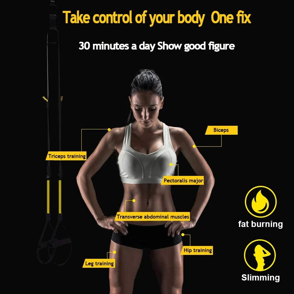 Suspension Trainer Kit, Sling Training with Door Anchor,Adjustable Multifunction