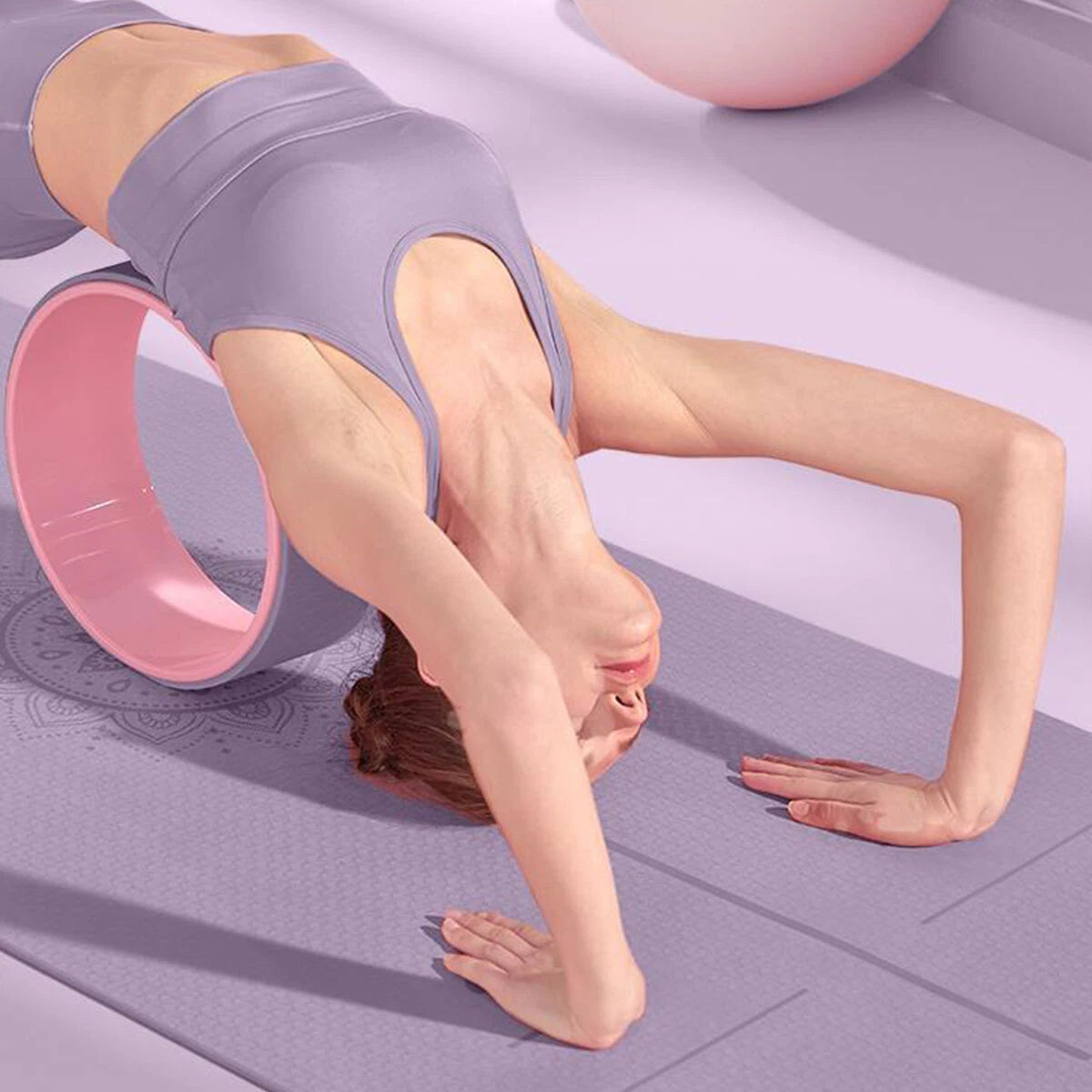 Widened Yoga Wheel Back Roller for Pilates Shoulder Stretch Circle Back Massage