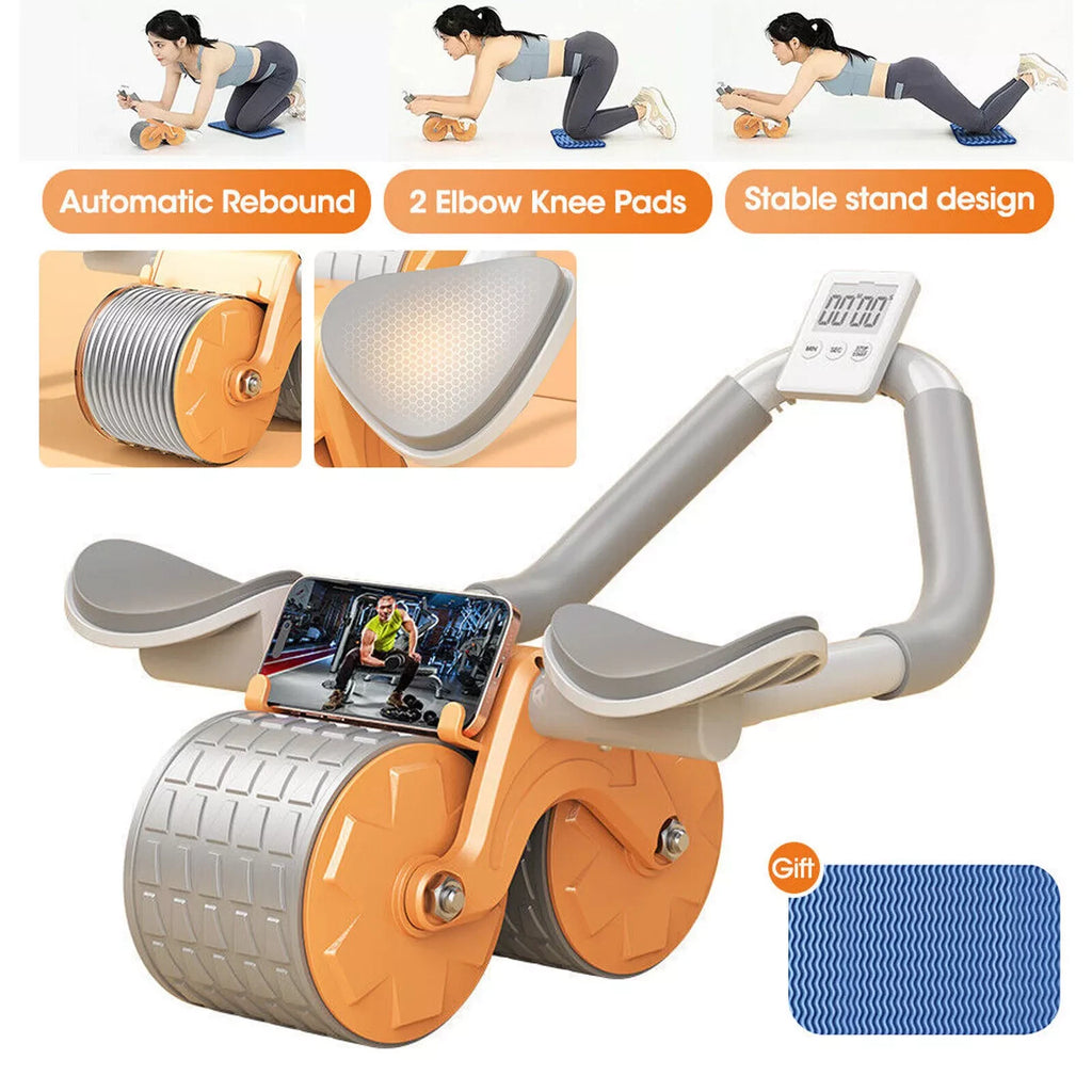 Automatic Rebound Ab Wheel Roller Abdominal Wheel Trainer for Home Gym Exercise