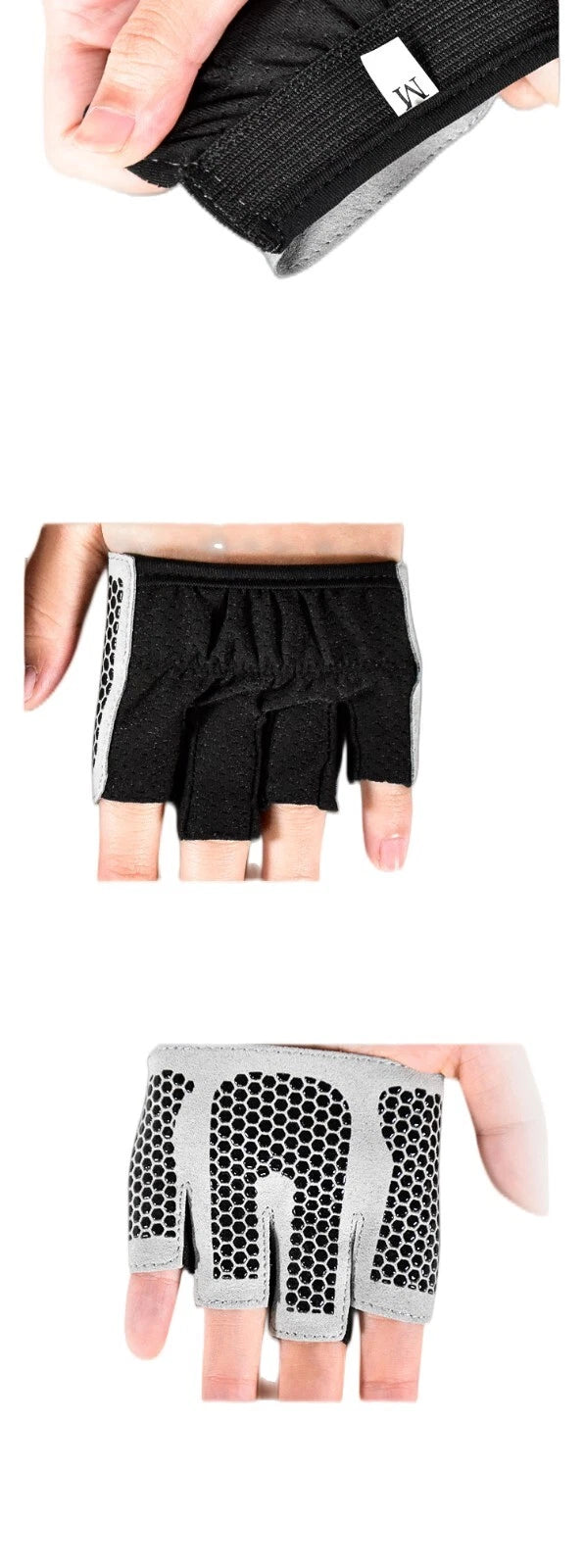 Pilates Yoga Non-Slip Grip Workout Gloves Weight Lifting Gym Half Hand Mittens