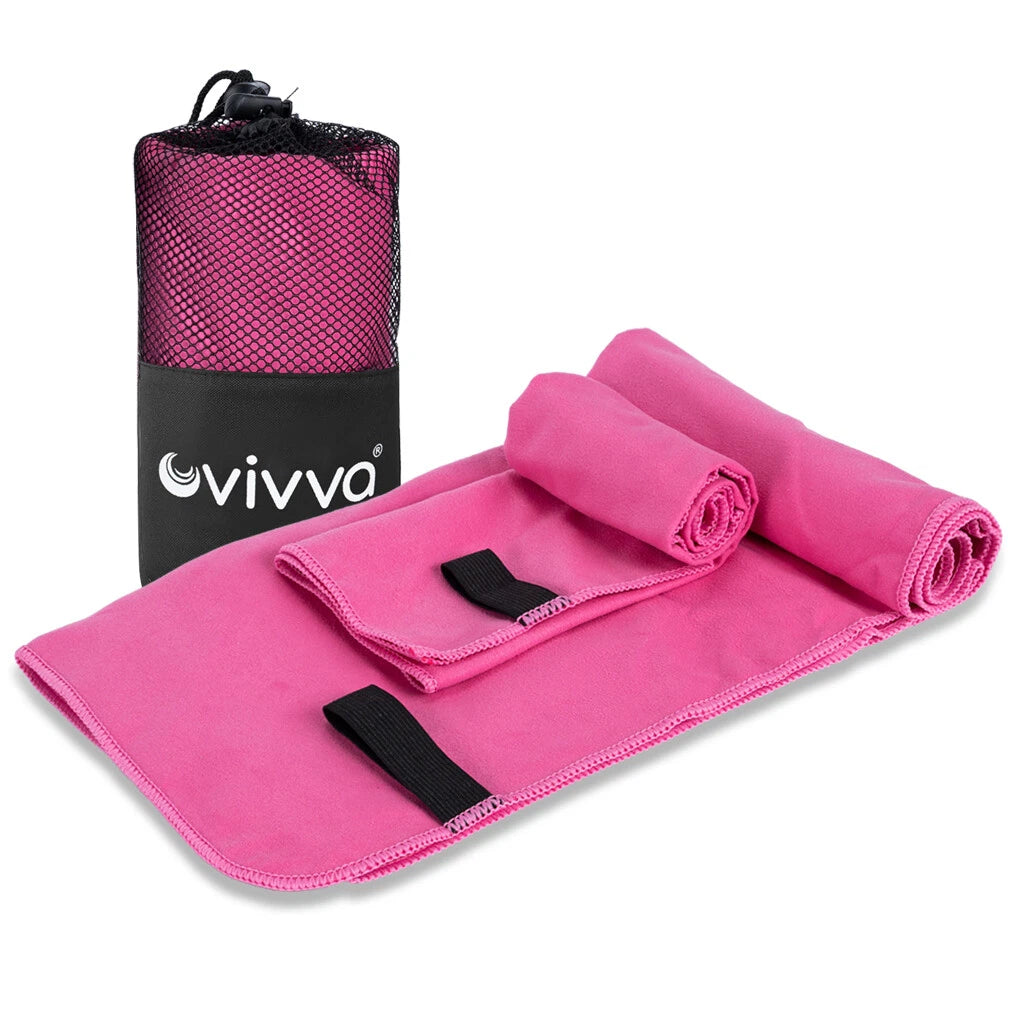 Vivva Multi-Purpose Microfibre Towel Gym Towel With Zip Pocket Storage 40cmX90cm