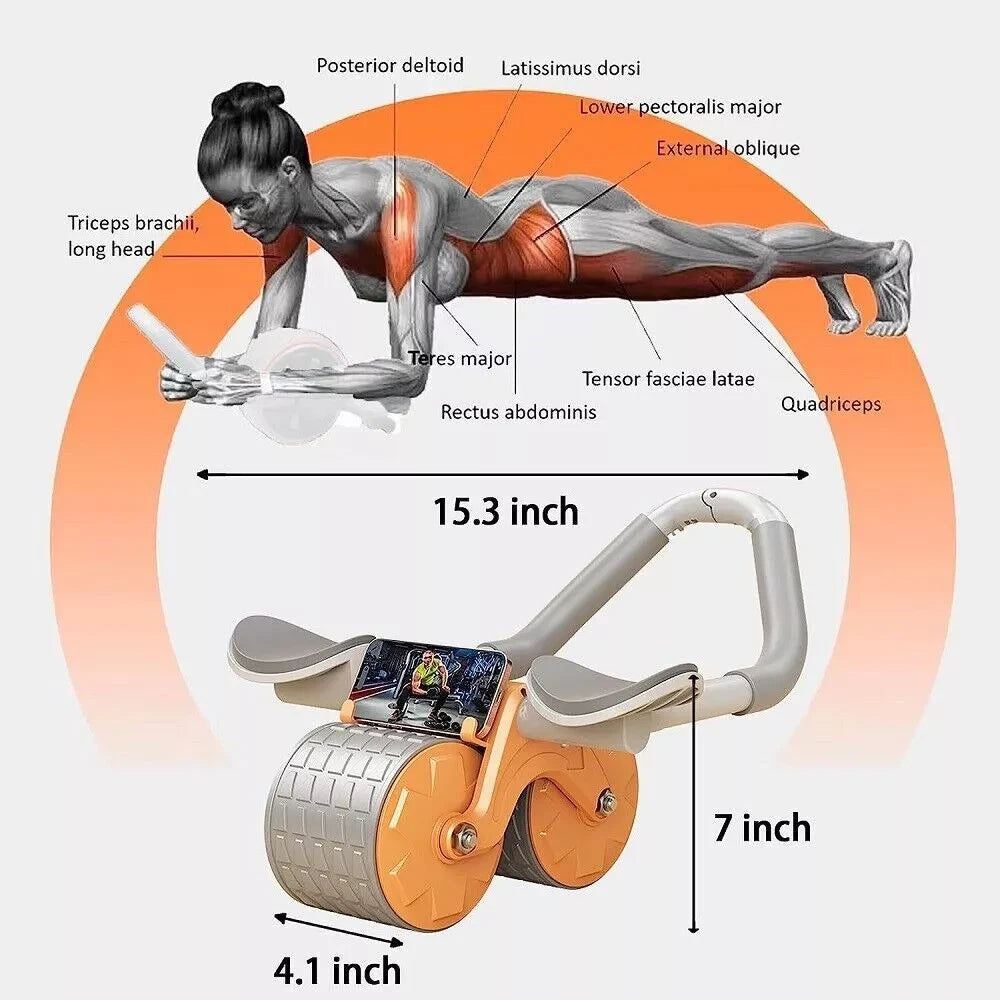 Automatic Rebound Ab Wheel Roller Abdominal Wheel Trainer for Home Gym Exercise