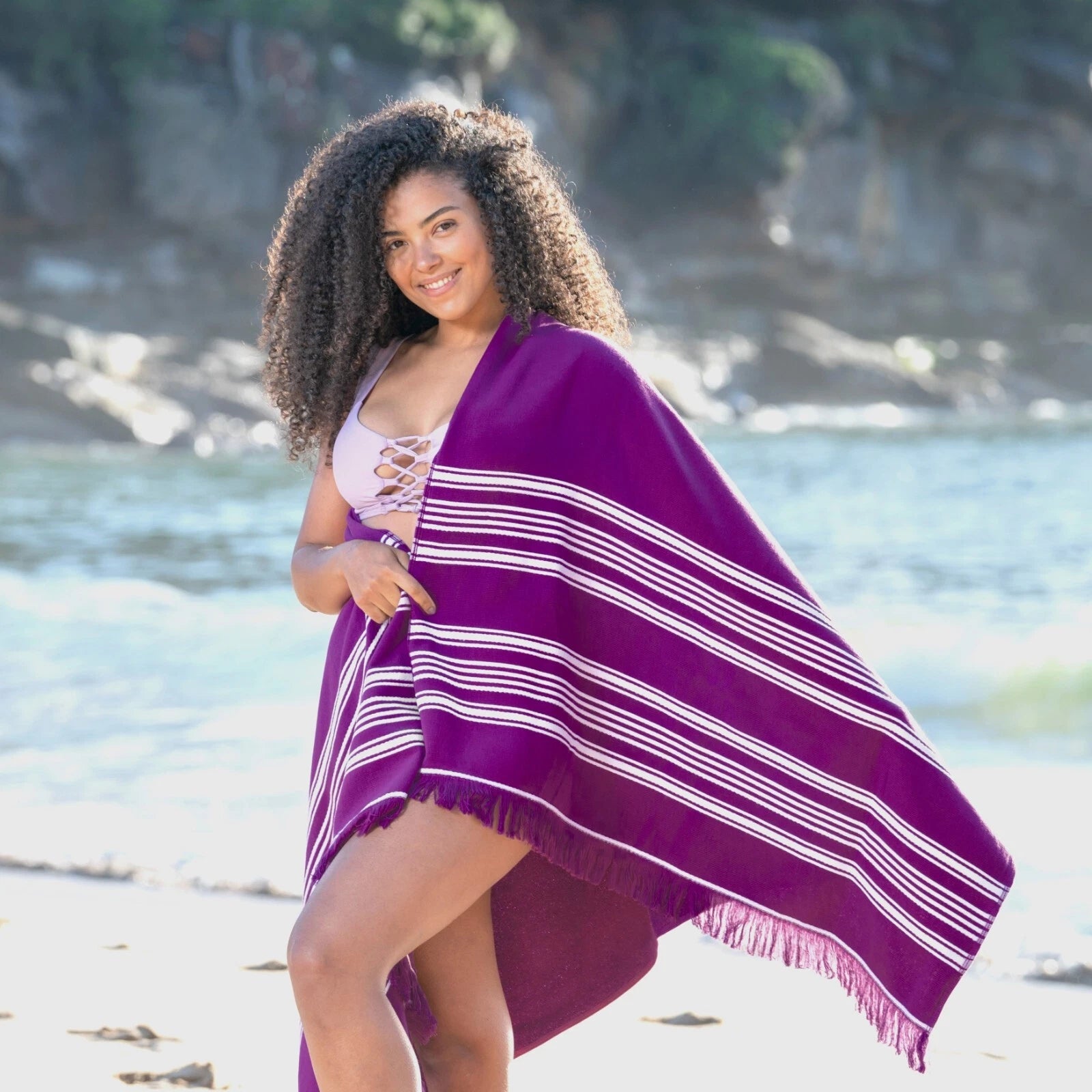 Turkish Beach Towel Oversized, Bath Pool Travel Spa Towels, Sand Free Quick Dry