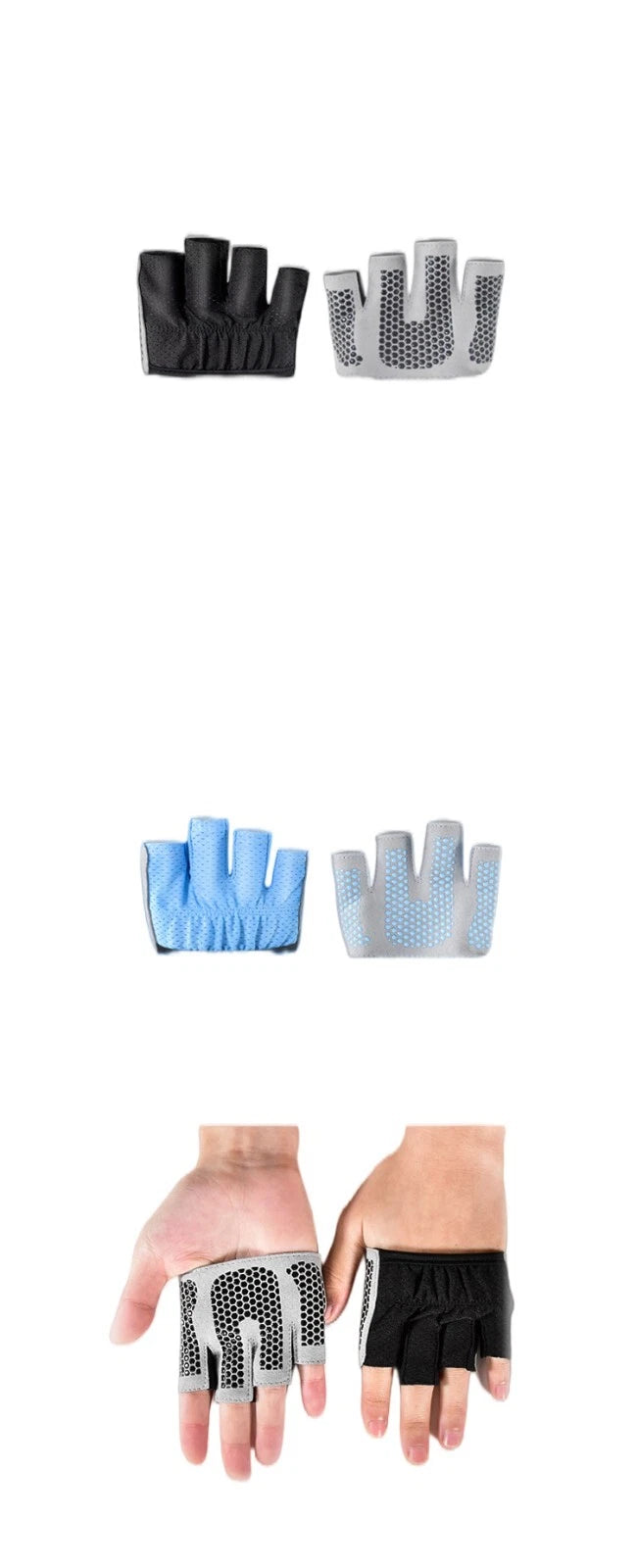 Pilates Yoga Non-Slip Grip Workout Gloves Weight Lifting Gym Half Hand Mittens