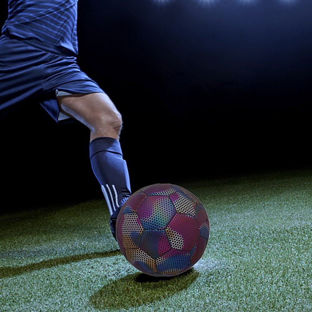 Reflective Soccer Ball Luminous Night Glow Footballs Student Training RL