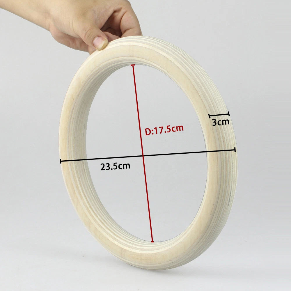 Wooden Gymnastic Olympic Rings Crossfit Gym Fitness Training Exercise AU STOCK