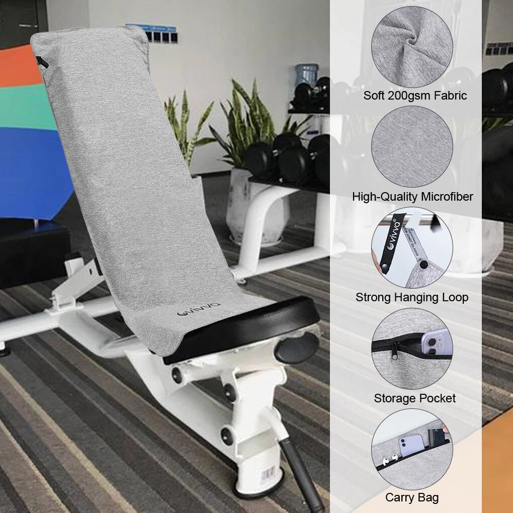 Vivva Multi-Purpose Microfibre Towel Gym Towel With Zip Pocket Storage 40cmX90cm