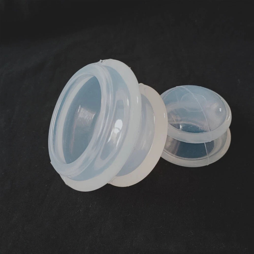 5 Cups Set Transparent Medical Silicone Vacuum Cupping Massage Jar Suction w/Box