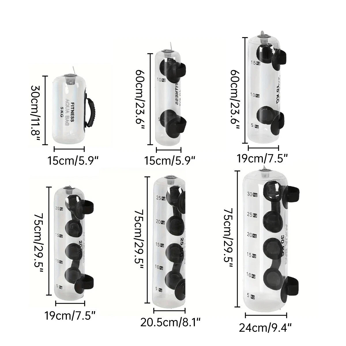 5-30kg Adjustable Aqua Hydro Bag for Weight Training Water Kettlebell Fitness AU