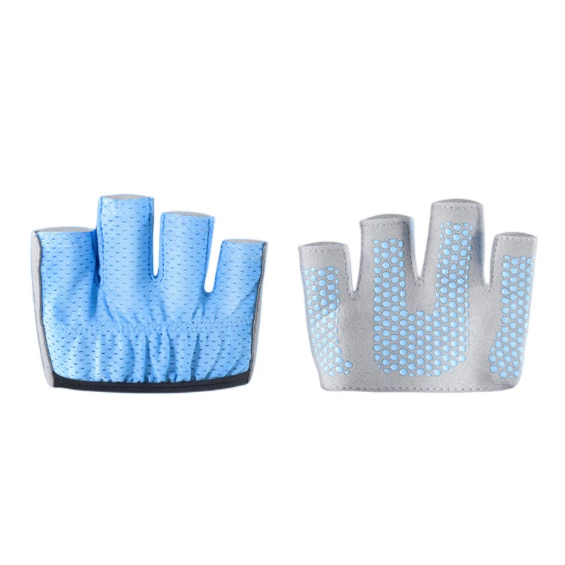 Pilates Yoga Non-Slip Grip Workout Gloves Weight Lifting Gym Half Hand Mittens
