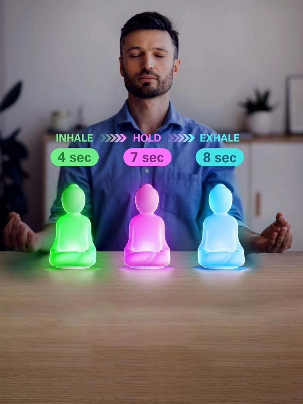 Breathing Yoga 4-7-8 Guided Visual Meditation Breathing Light HI