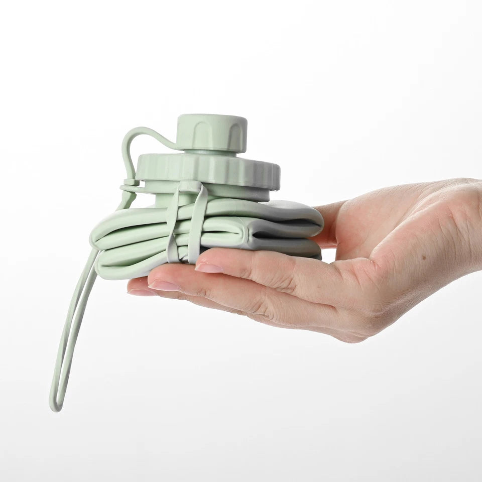 600ml Foldable Collapsible Water Bottle Silicone Leak-proof Reusable Travel Cup