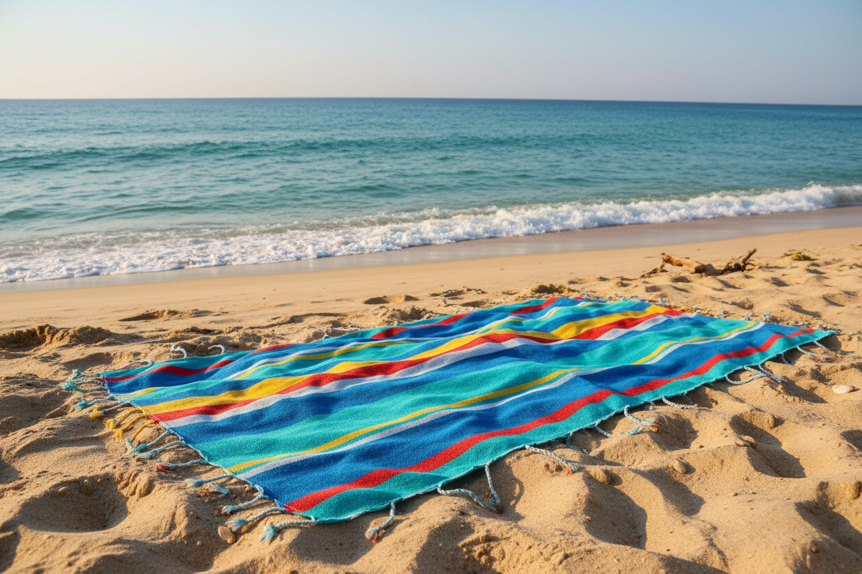 Turkish towel on beach